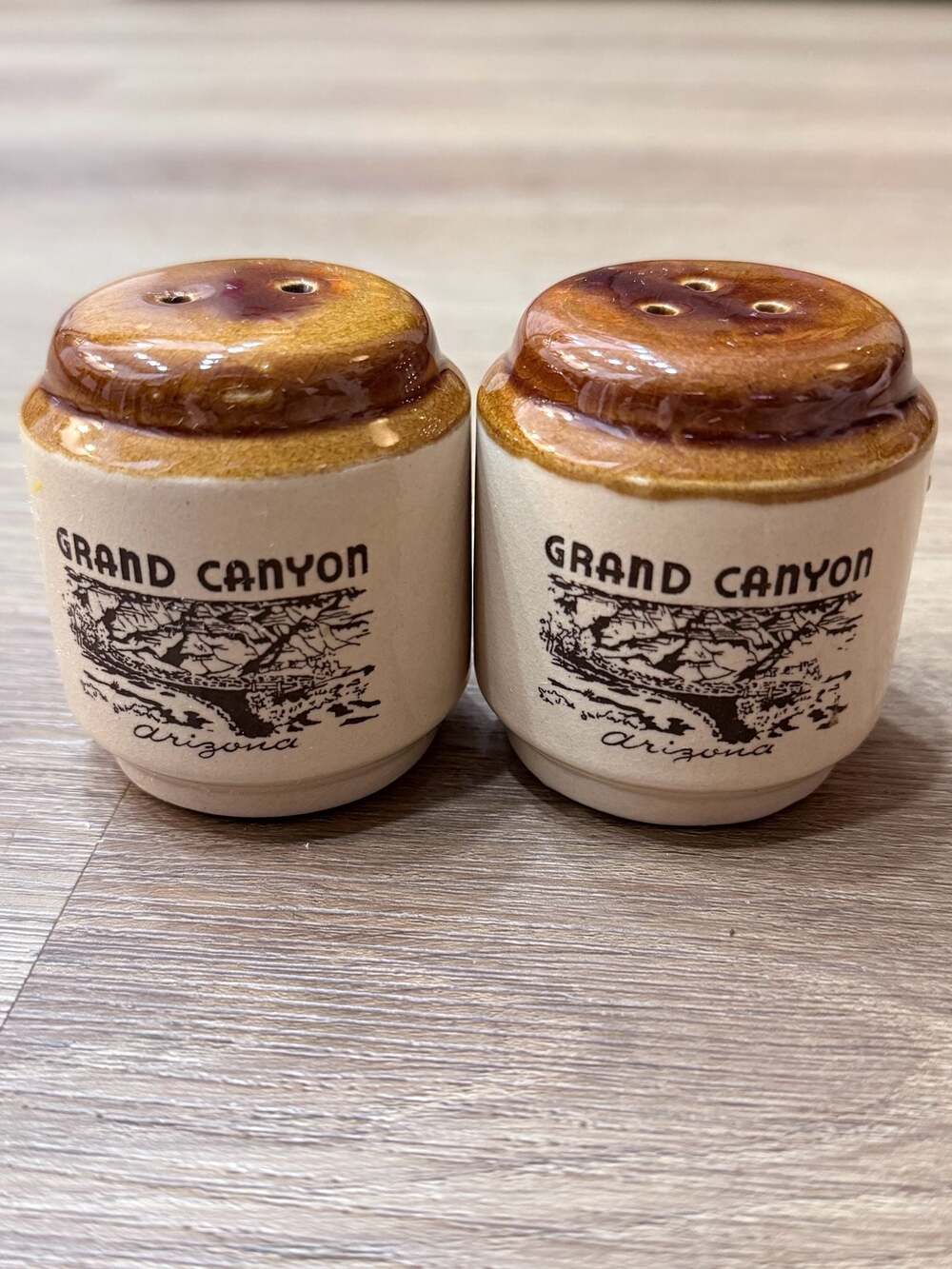 Vintage Ceramic Grand Canyon Arizona Souvenir Salt and Pepper Shakers